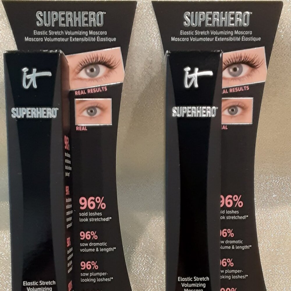 It Cosmetics Superhero Elastic Stretch Volumizing Lengthening Mascara (SET OF 2)